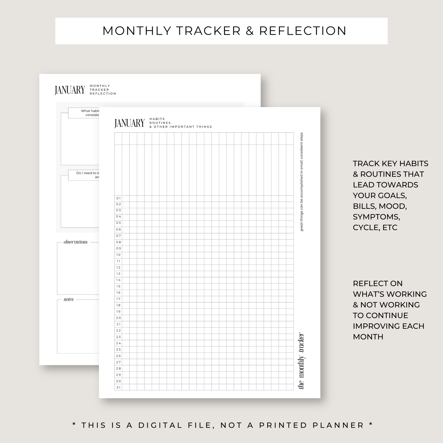 Progress Playbook: 1 Year Goal Planner (PRINTABLE)