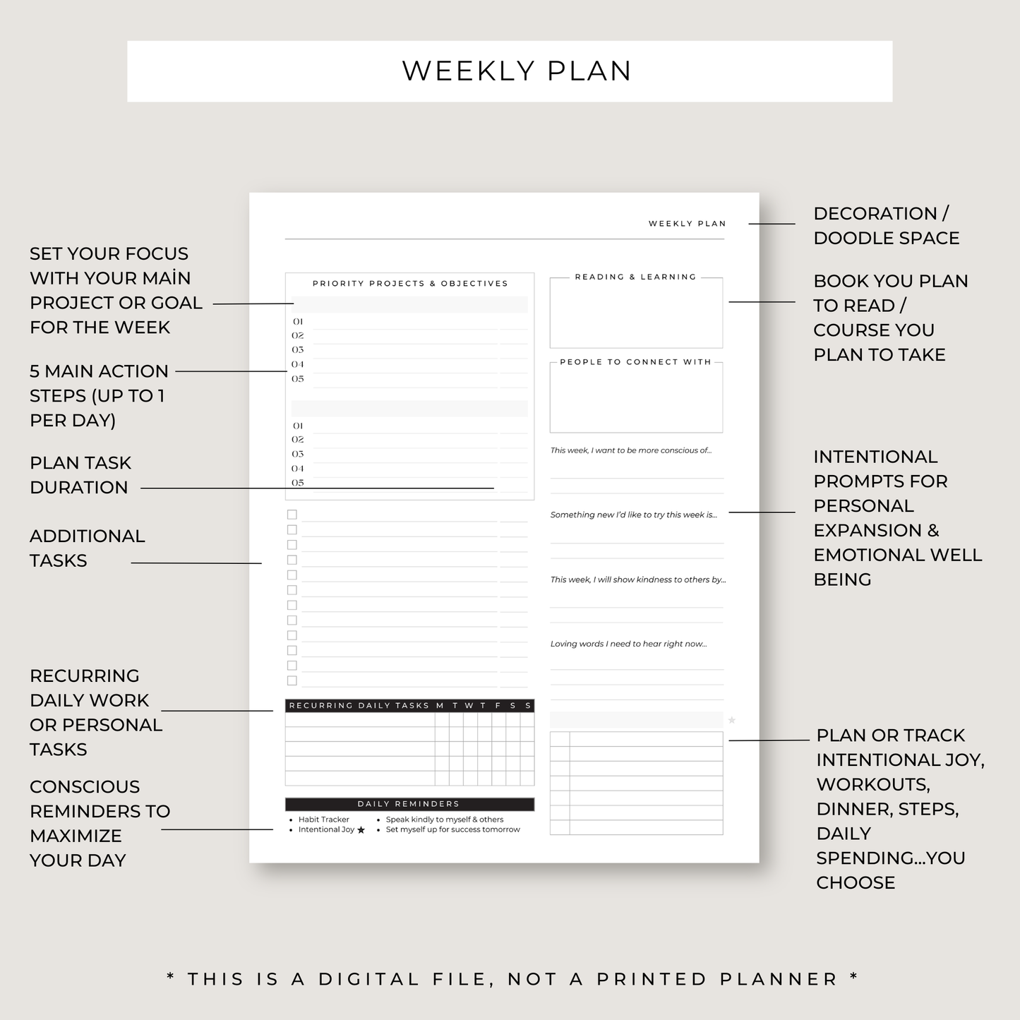 Progress Playbook: 1 Year Goal Planner (PRINTABLE)