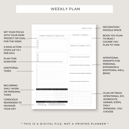 Progress Playbook: 1 Year Goal Planner (PRINTABLE)