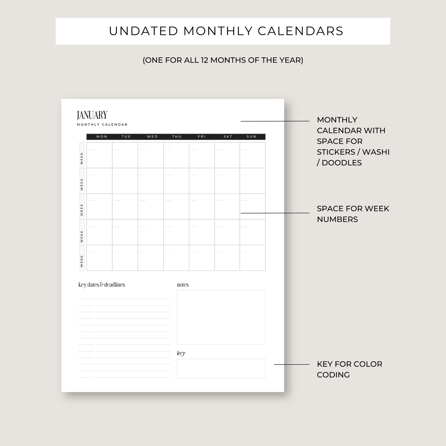 Printable Planning Bundle: 37 Unique Templates & Worksheets