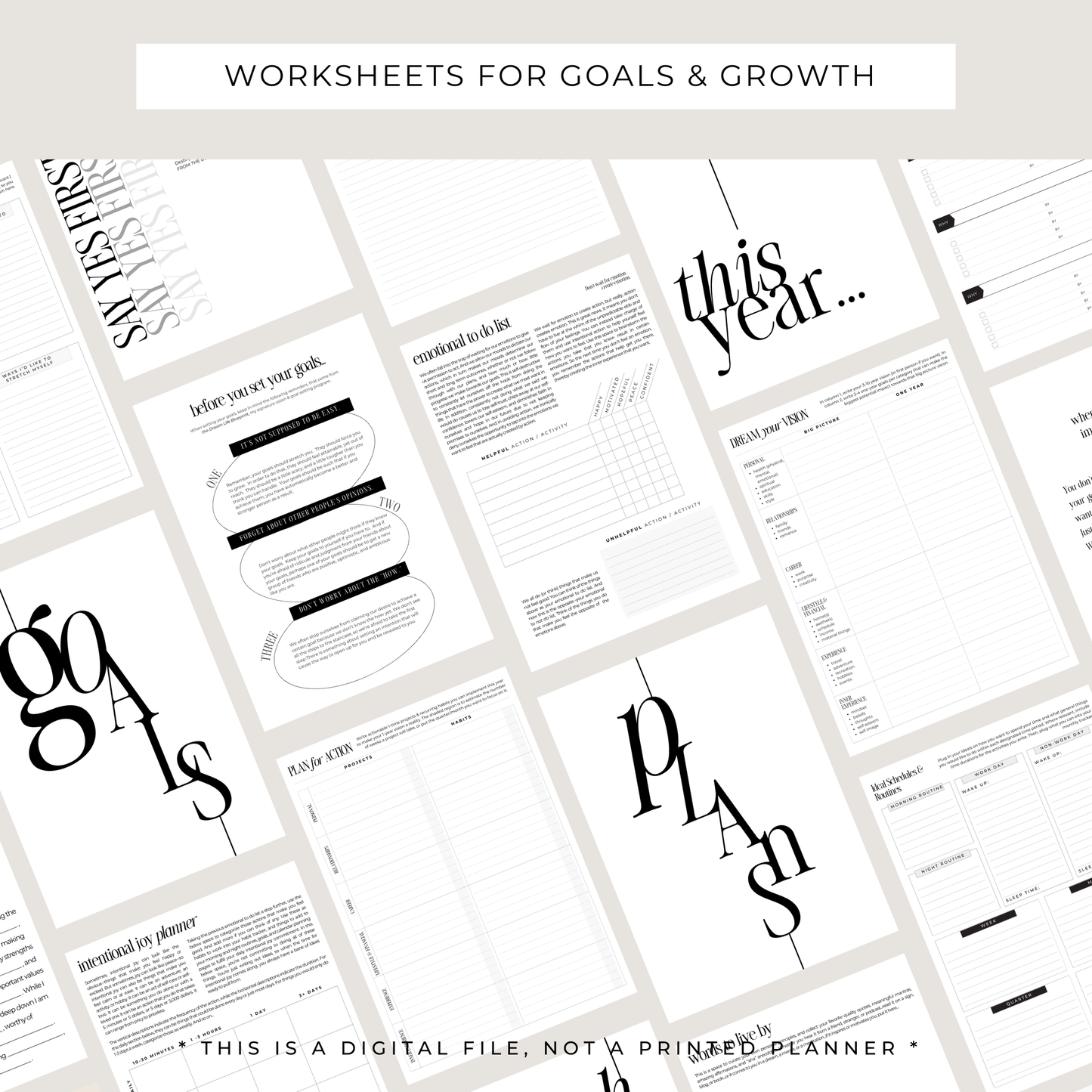 Printable Planning Bundle: 37 Unique Templates & Worksheets