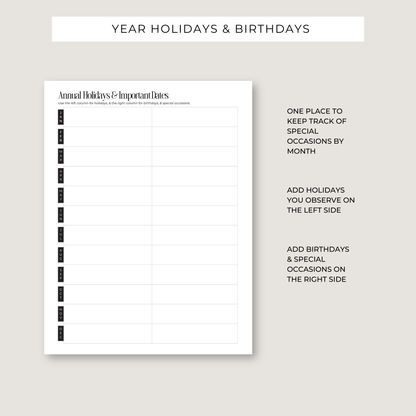 Progress Playbook: 1 Year Goal Planner (PRINTABLE)