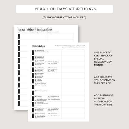 Printable Planning Bundle: 37 Unique Templates & Worksheets