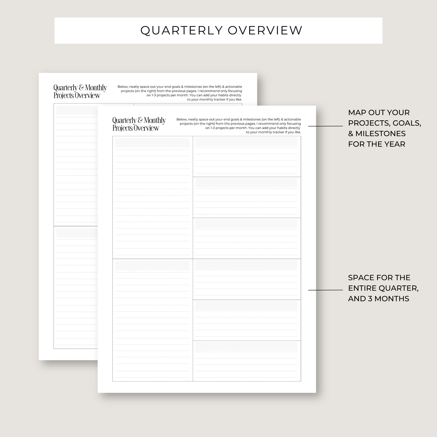 Progress Playbook: 1 Year Goal Planner (PRINTABLE)