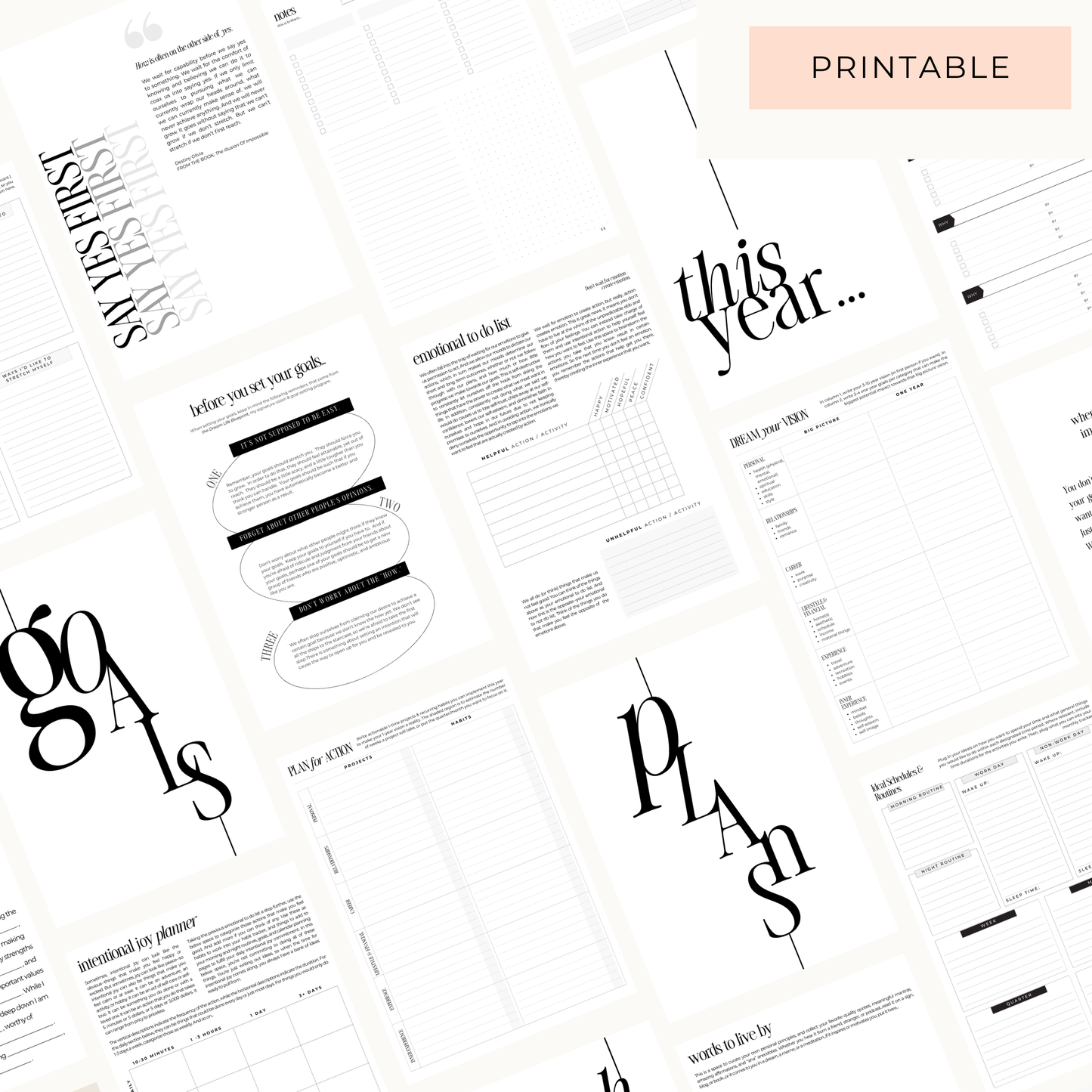 Printable Planning Bundle: 37 Unique Templates & Worksheets